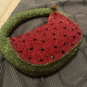 Anthropologie watermelon beaded bag NWT